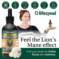 US-grown Lion's Mane mushrooms used in Life Cykel tincture