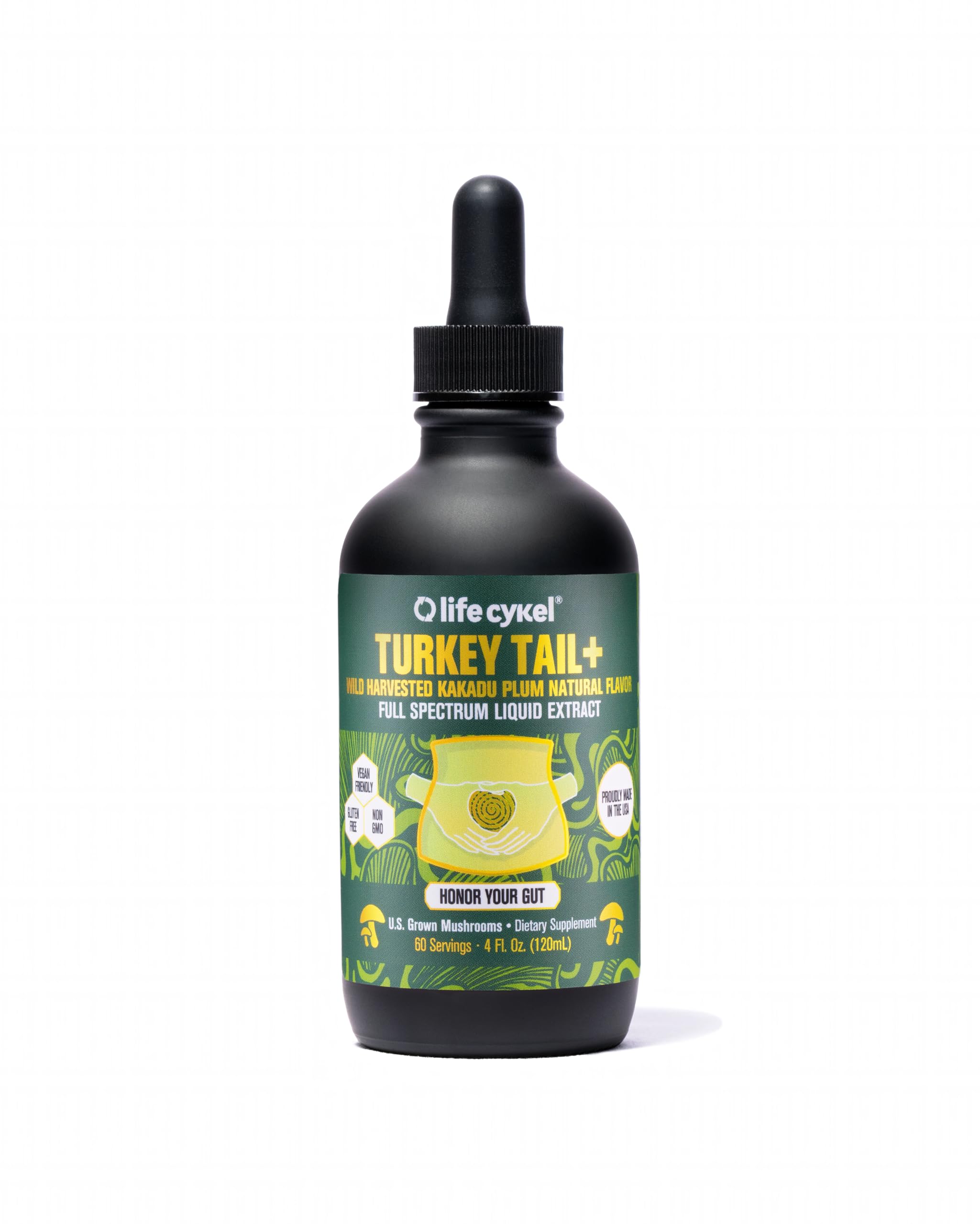Life Cykel Turkey Tail Mushroom Liquid Extract bottle with Kakadu Plum (4 oz)