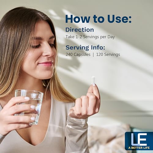 Serving size indicating 120 servings from 240 capsules