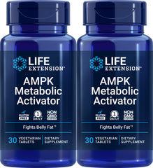 Front view of Life Extension AMPK Metabolic Activator 2-pack bottles