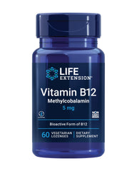 Life Extension Vitamin B12 methylcobalamin lozenge bottle label