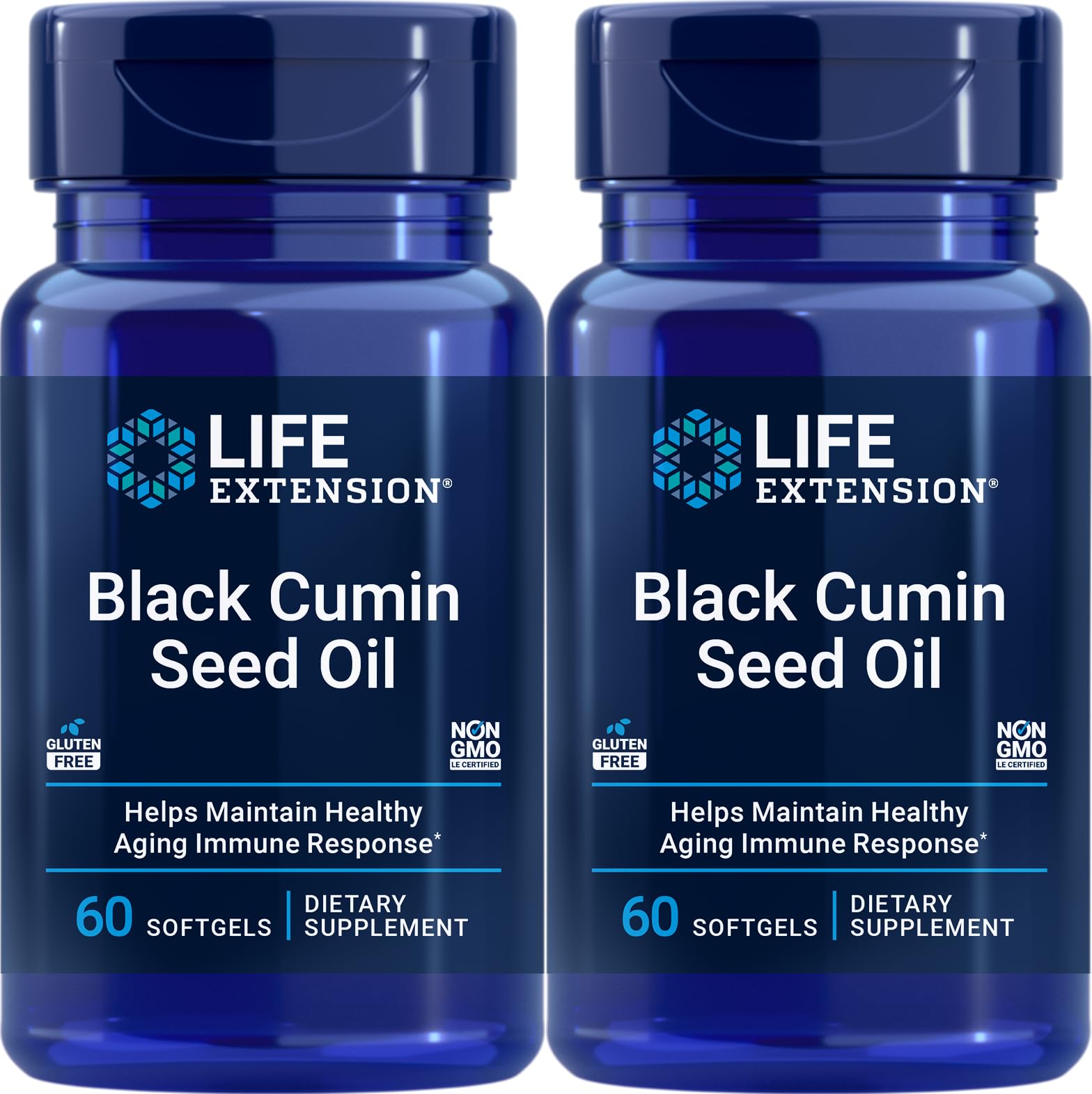 Life Extension Black Cumin Seed Oil 60 Softgels Pack of 2 bottle