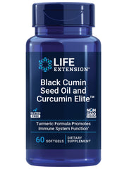 Life Extension Black Cumin Seed Oil Curcumin Elite label on bottle