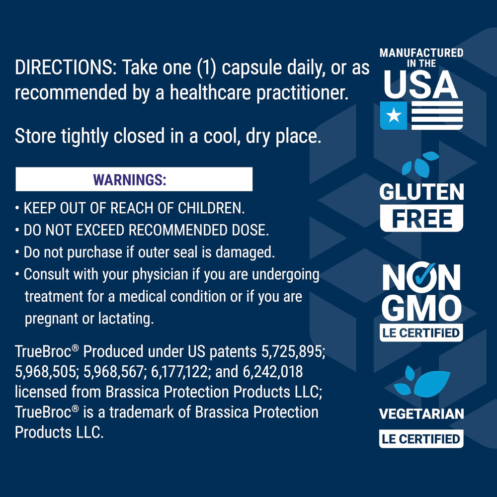 Supplement facts panel close-up