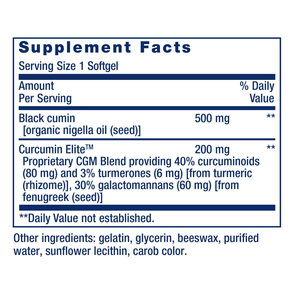 Close up of Curcumin Elite capsules
