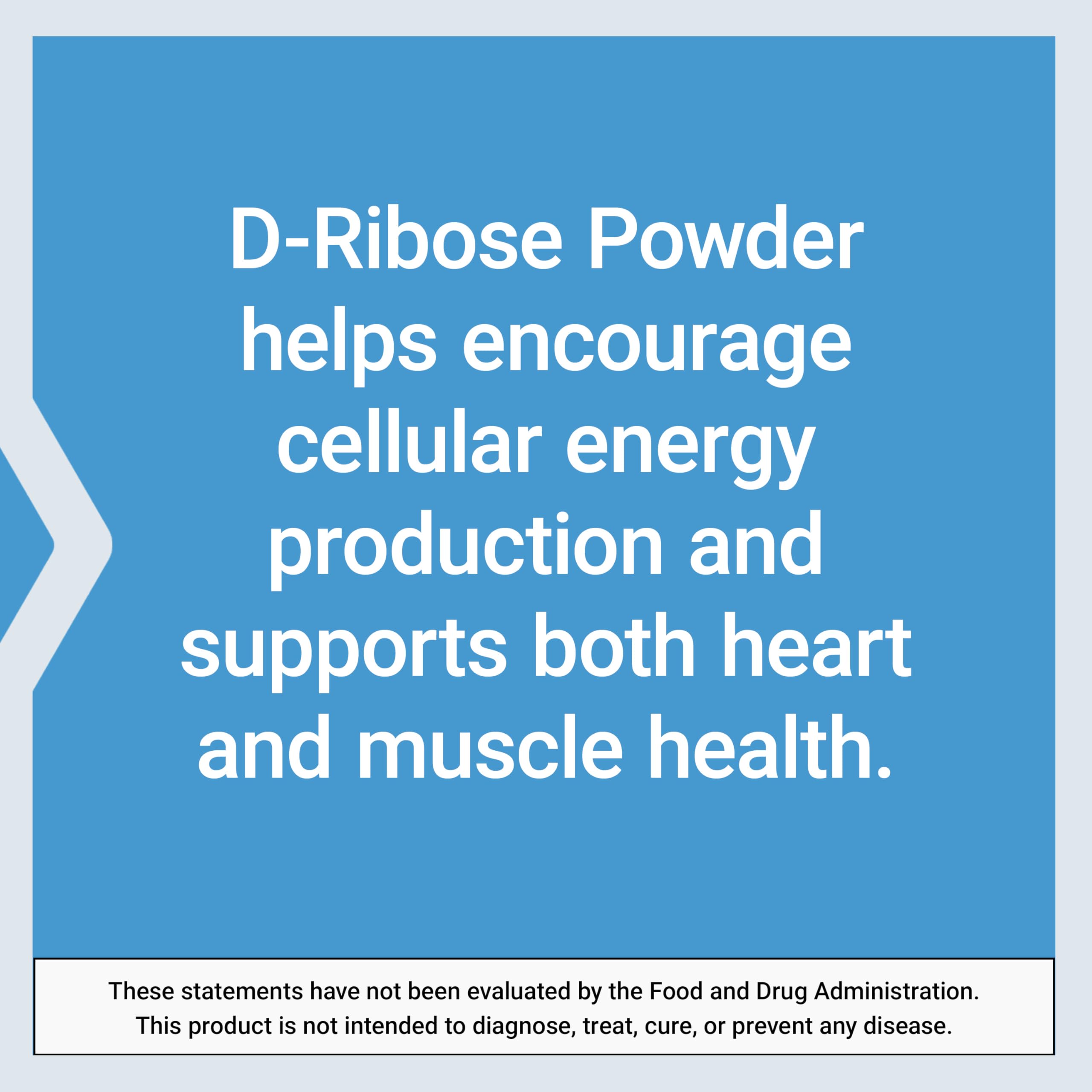 Life Extension D-Ribose Powder made in the USA with quality standards