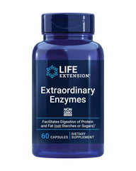 Bottle of Life Extension Extraordinary Enzymes dietary supplement.