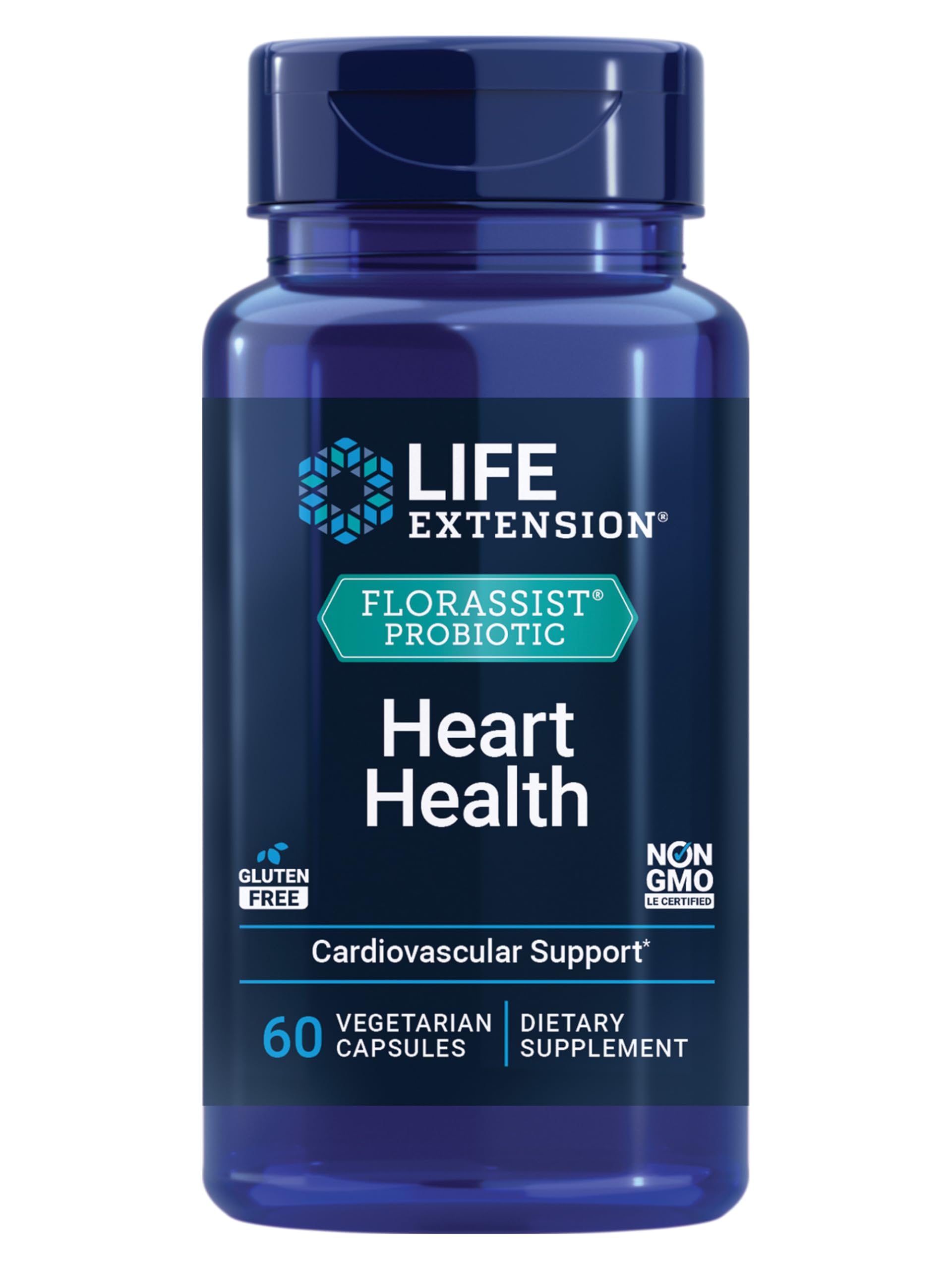 Life Extension FLORASSIST heart health bottle for daily heart support.