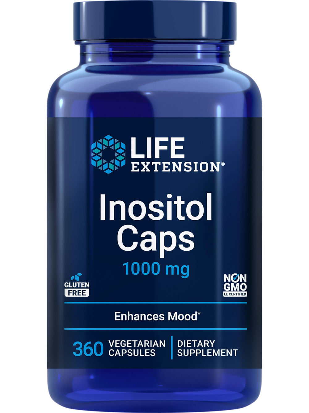 Life Extension Inositol Caps bottle on white background