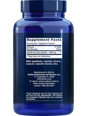 Close-up of Life Extension Inositol Caps bottle label showing 1000 mg