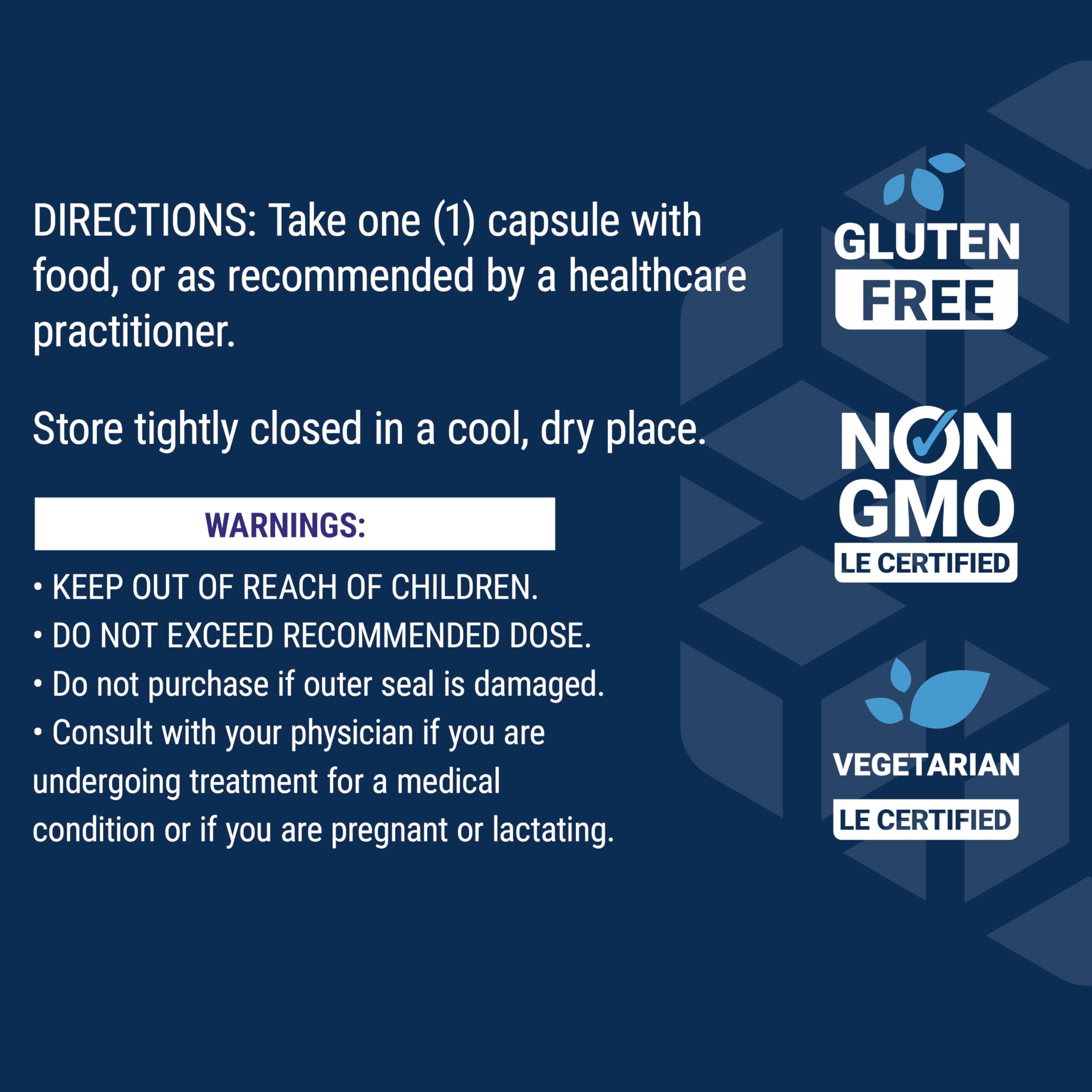 Vegetarian capsule bottle for mood and metabolism support