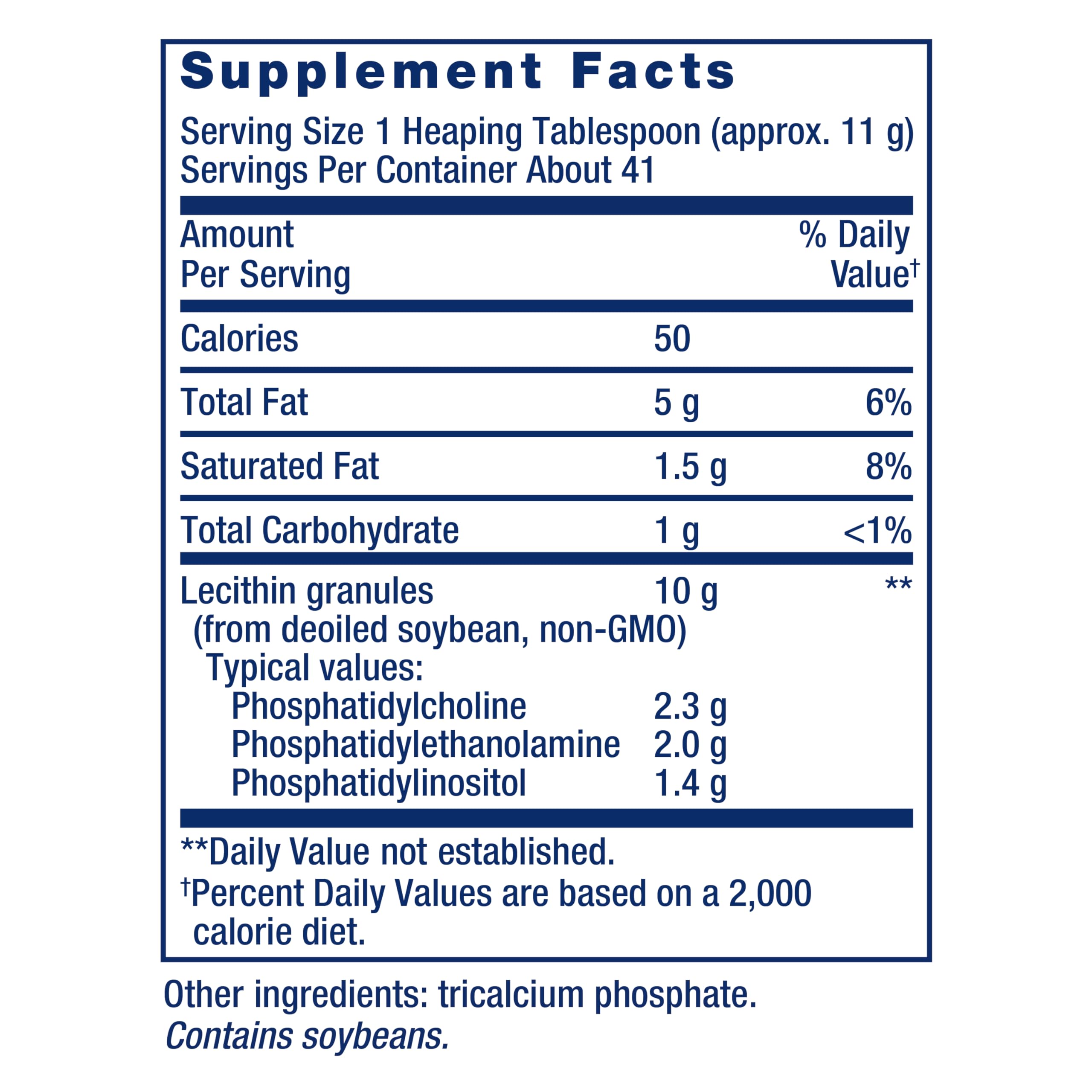 Ingredients details for Life Extension Lecithin powder