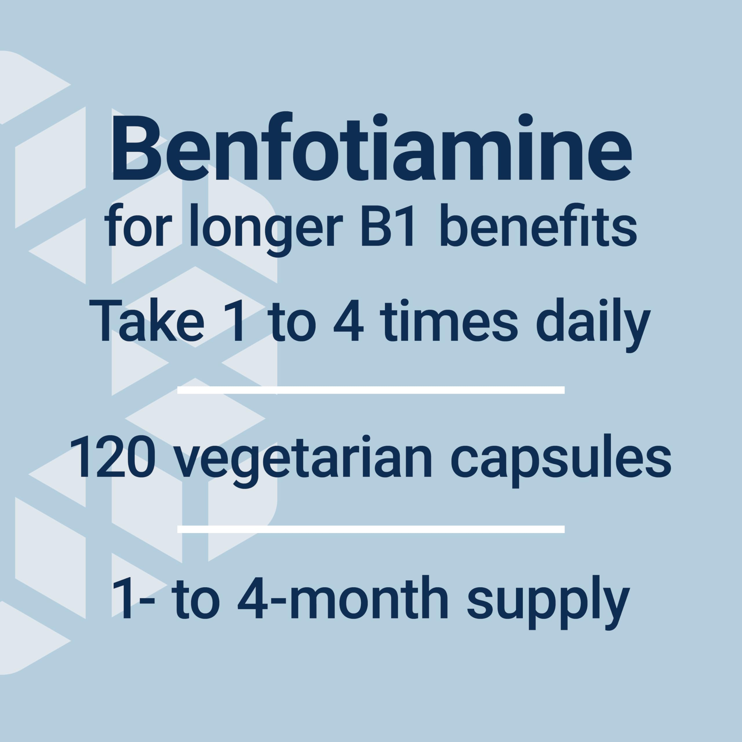 Close-up of Life Extension Mega Benfotiamine bottle