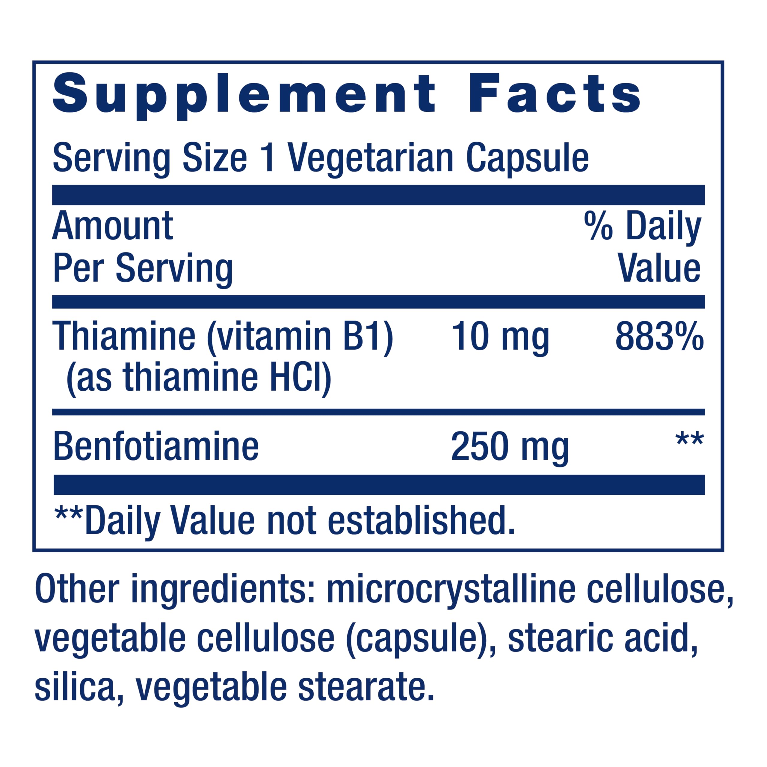 Label of Life Extension Mega Benfotiamine bottle