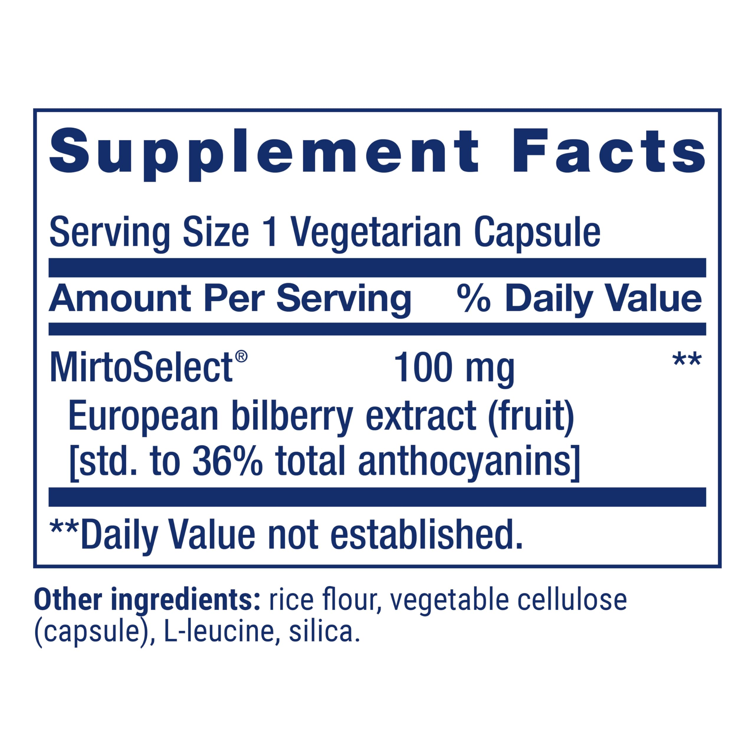 MirtoSelect logo on bilberry extract product