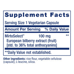 MirtoSelect logo on bilberry extract product