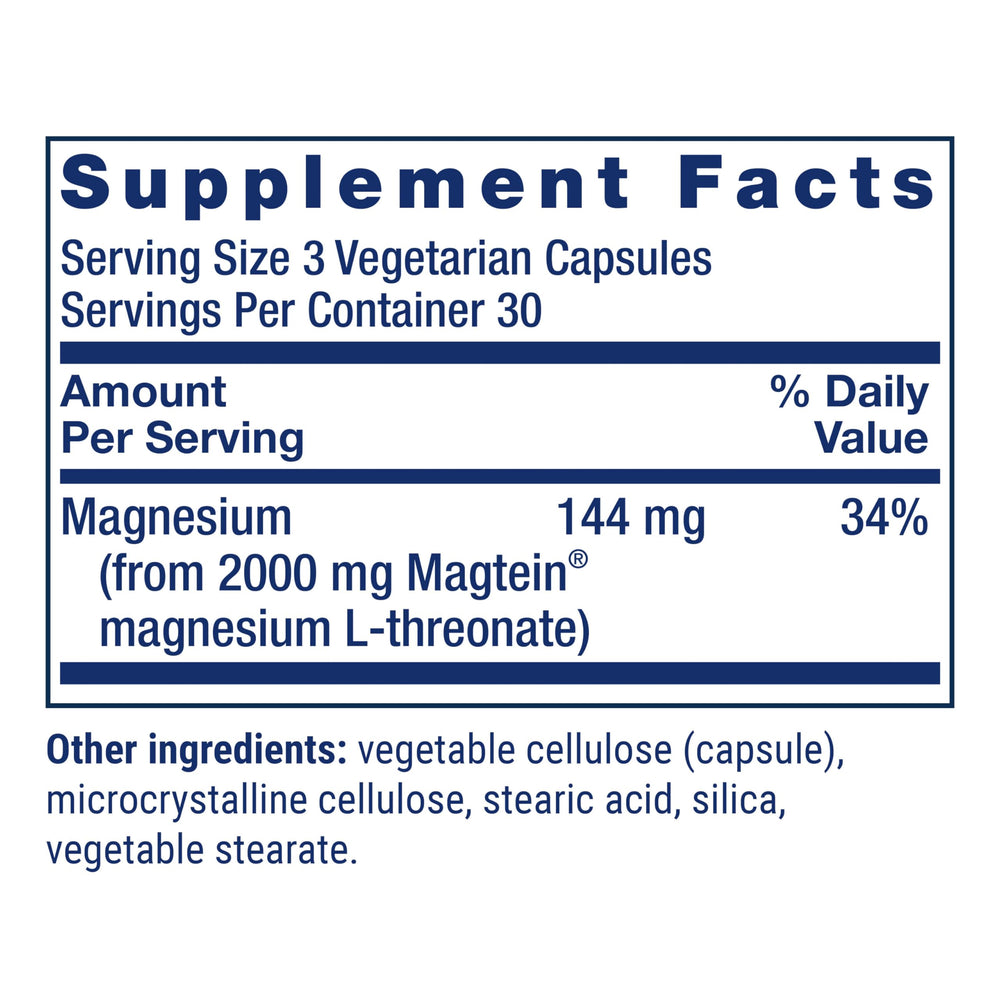 Vegetarian capsules of magnesium L-Threonate
