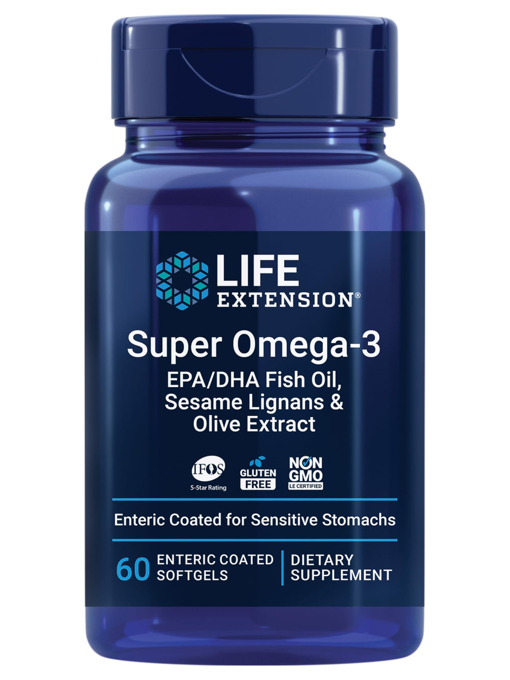 Life Extension Omega-3 bottle front view with label
