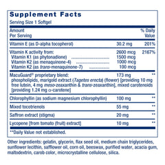 Vitamin K1 and K2 forms in Life Extension Health Booster