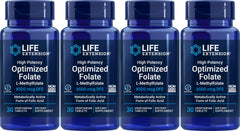 Life Extension High Potency Optimized Folate 8500 mcg DFE bottle with 30 vegetarian tablets