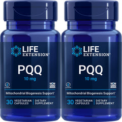 Life Extension PQQ 10 mg 60 Vegetarian Capsules Pack of 2 bottle and label