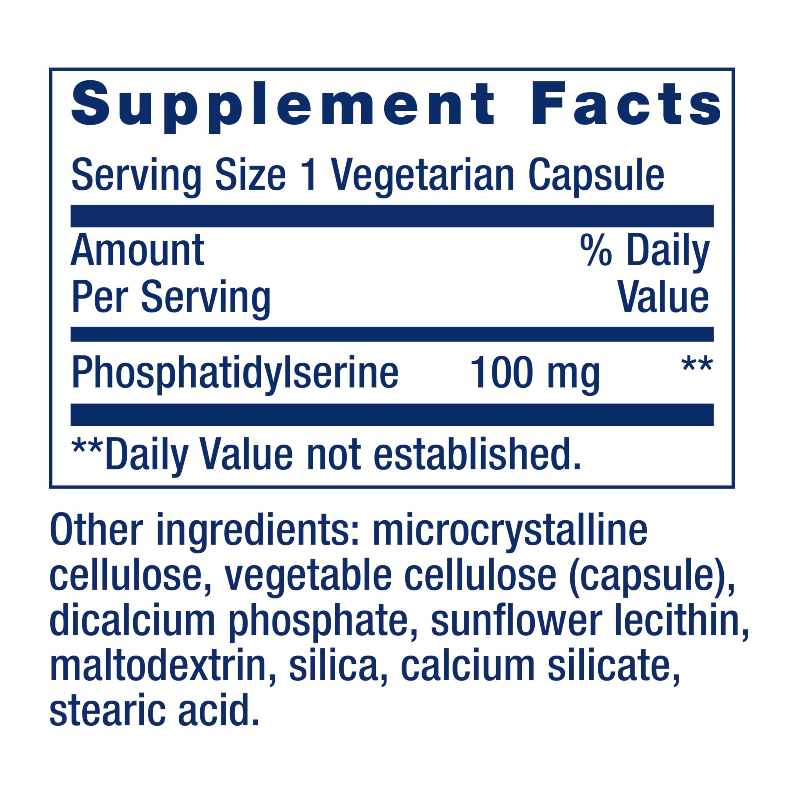 Product label for Life Extension PS Caps