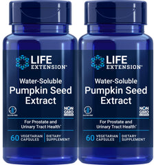 Life Extension Water-Soluble Pumpkin Seed Extract – 60 Vegetarian Capsules per bottle, Pack of 2