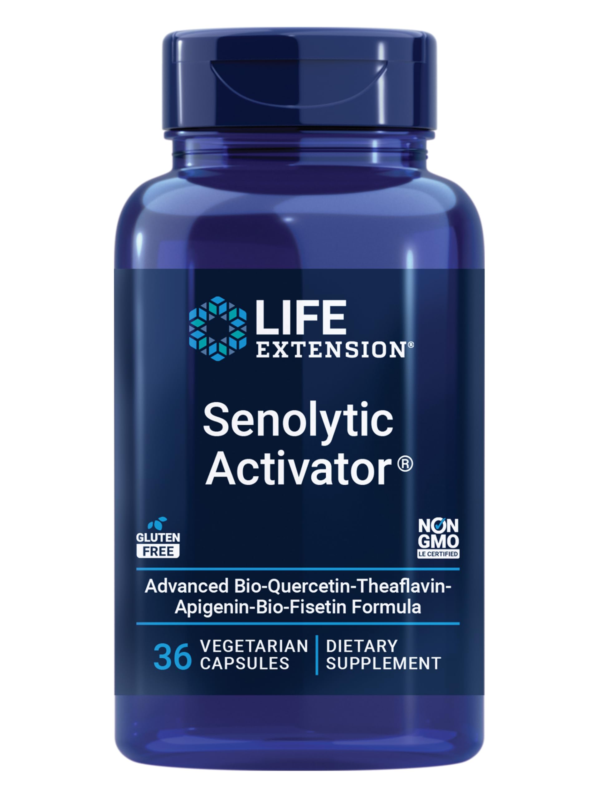 Life Extension Senolytic Activator bottle with 36 capsules