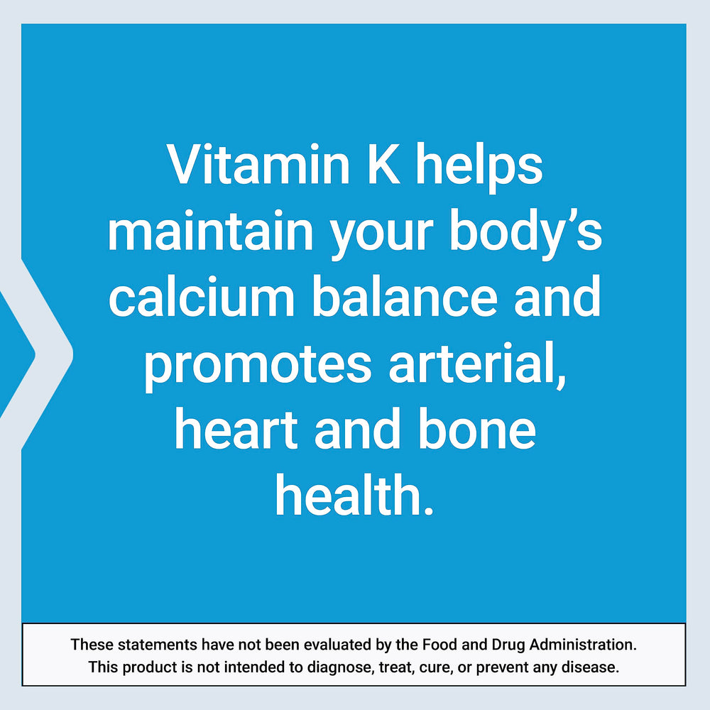 Graphic highlighting bone and arterial health benefits of vitamin K