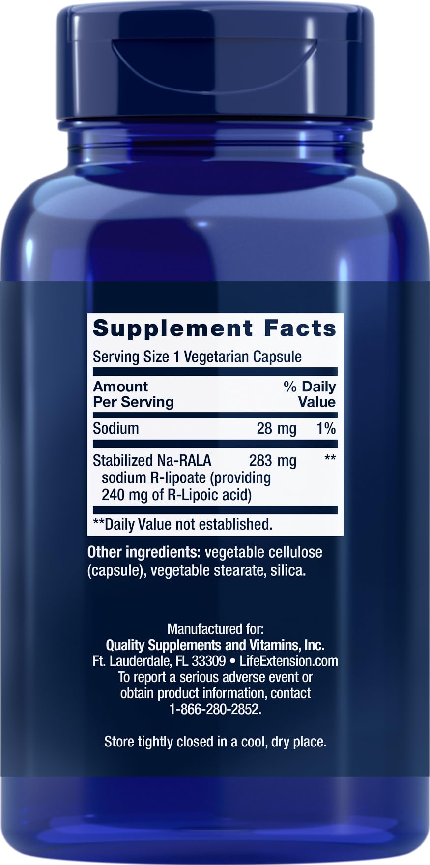 Close-up of R-lipoic acid capsules showing the active form