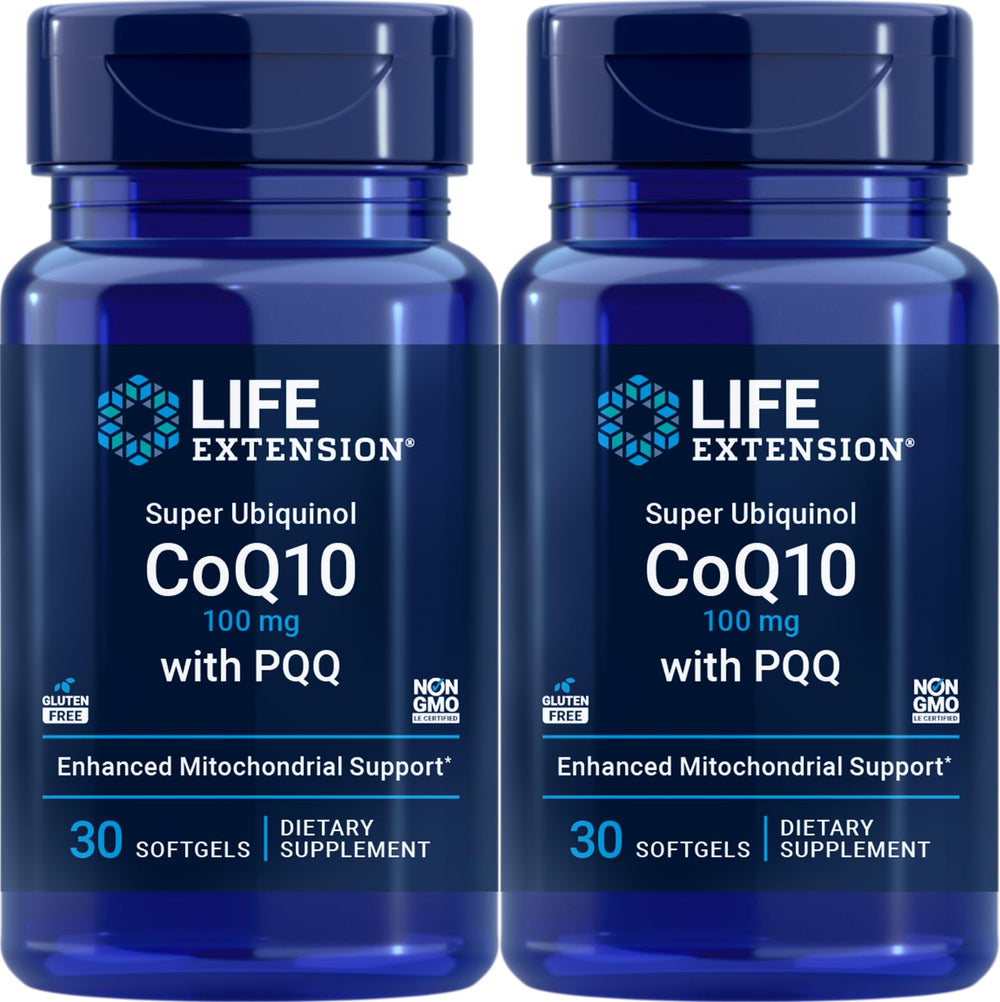 Life Extension Super Ubiquinol CoQ10 with PQQ 30 softgels bottle, pack of 2 – product image