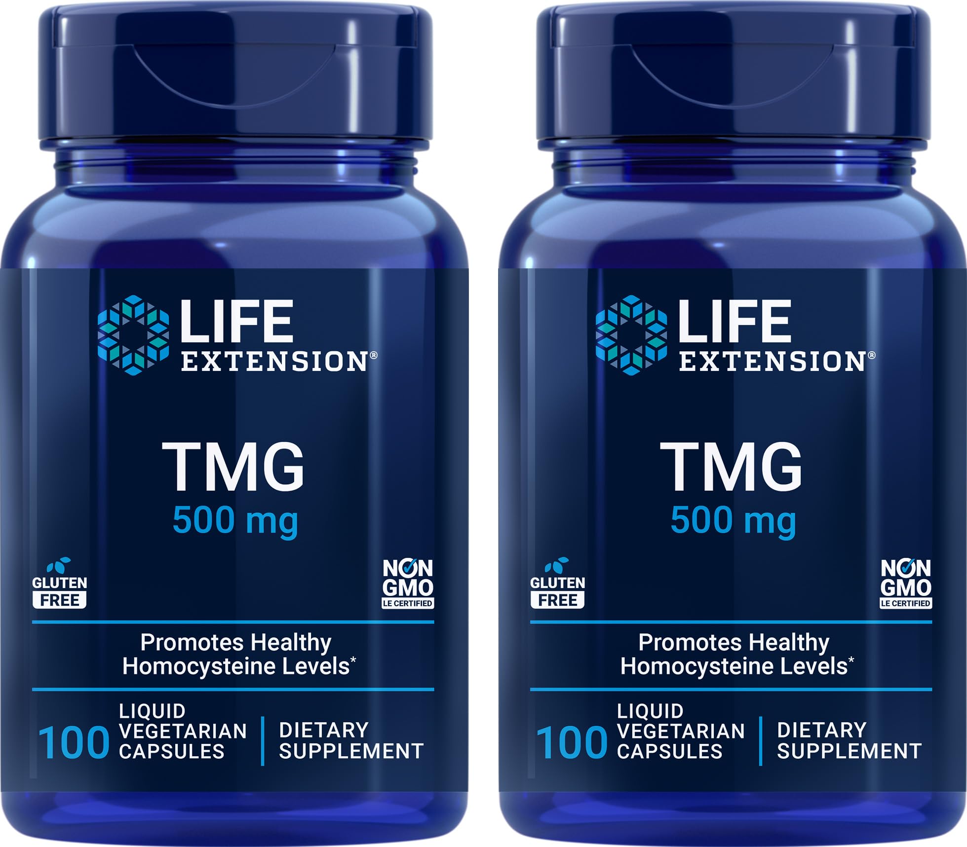 Life Extension TMG 500mg 100 liquid vegan capsules pack of 2 – hero image