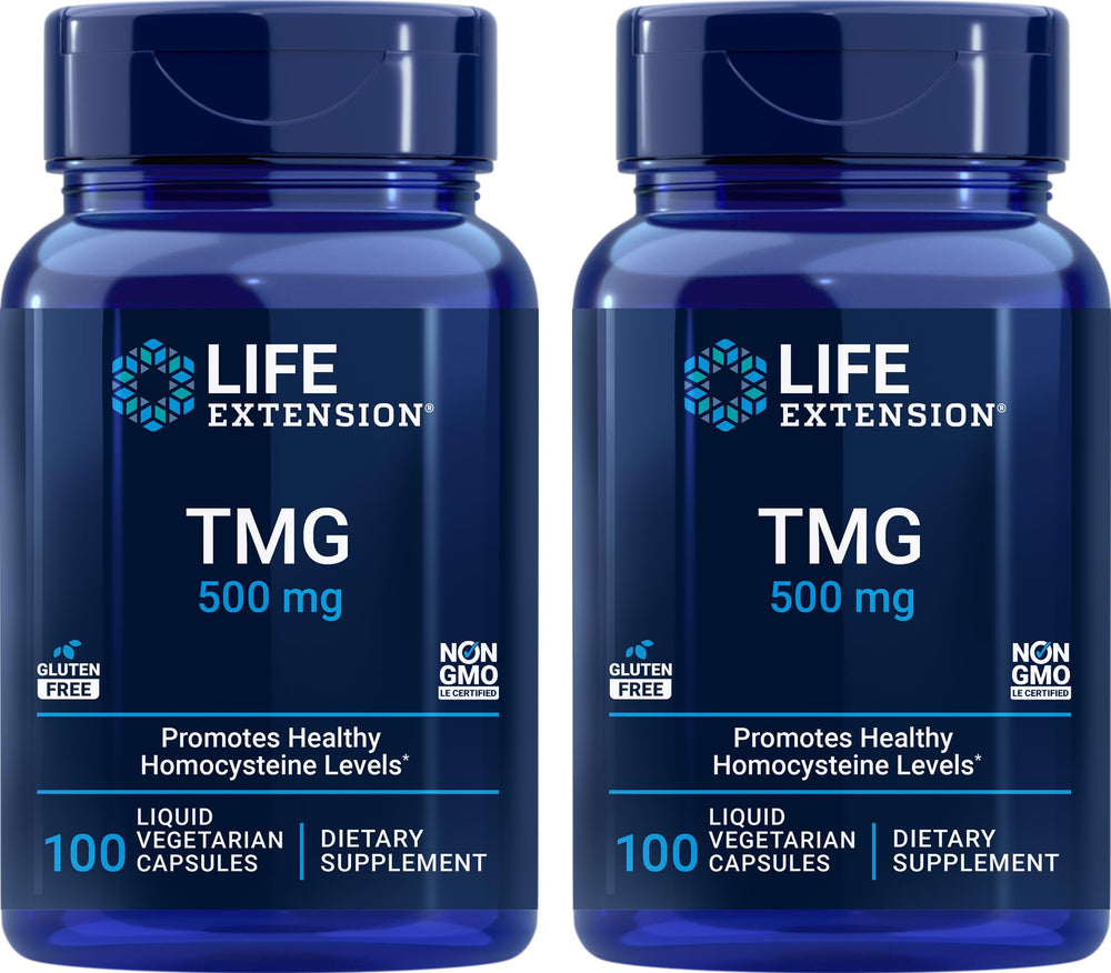 Life Extension TMG 500mg 100 liquid vegan capsules pack of 2 – hero image
