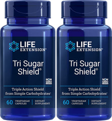 Life Extension Tri Sugar Shield bottle – 60 Vegetarian Capsules, Pack of 2 (front view)
