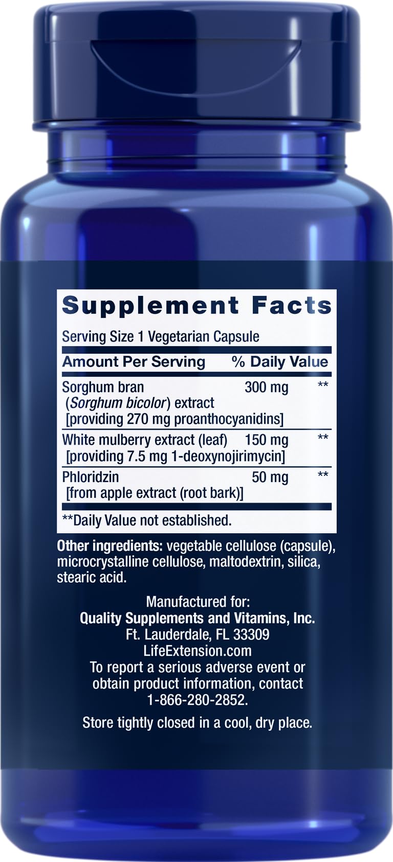 Tri Sugar Shield supplement facts label (Pack of 2)
