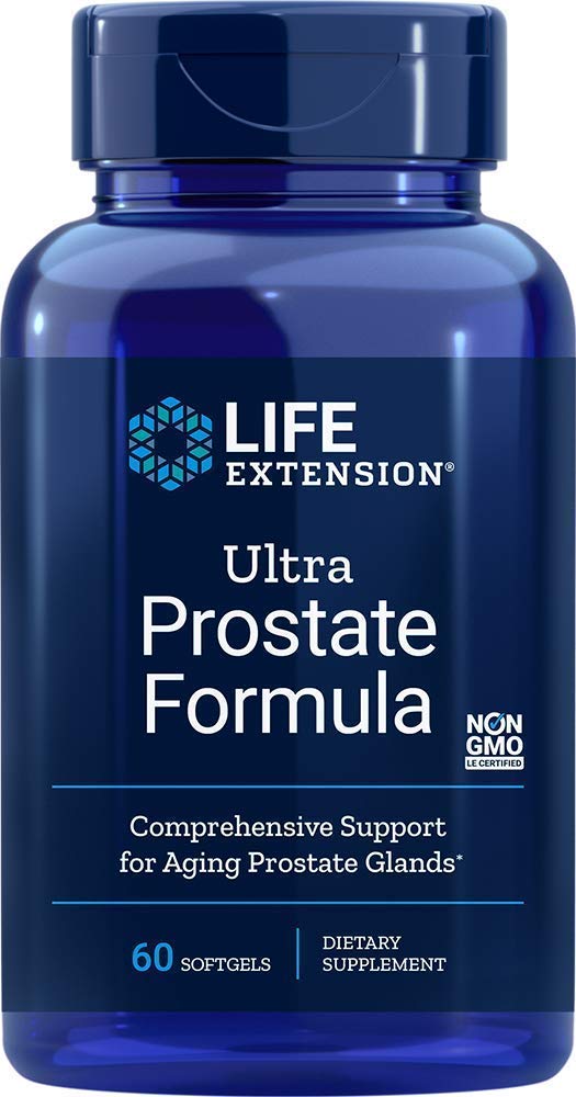 Front view of Life Extension Ultra Prostate Softgels bottle (pack of 2)