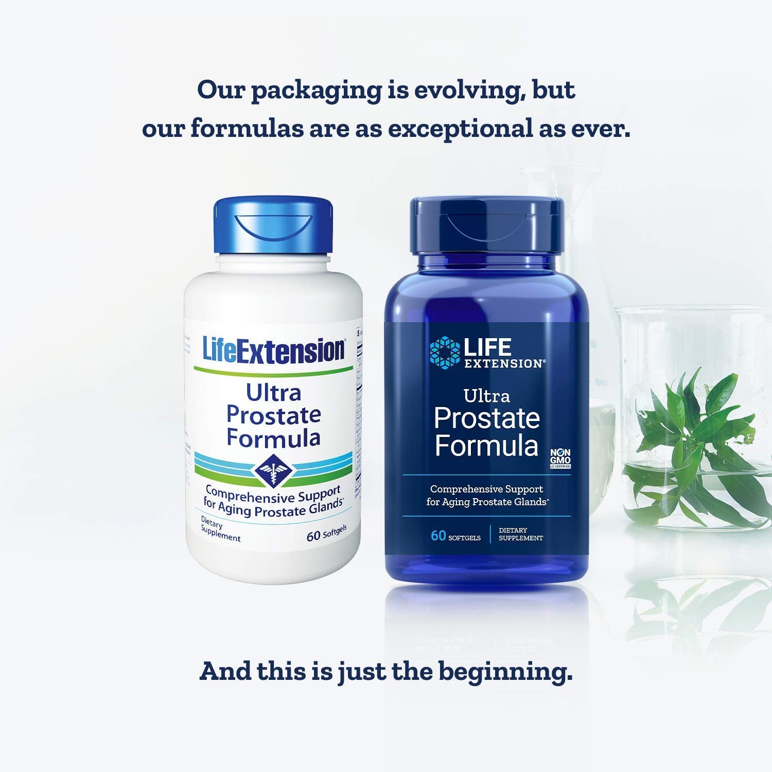 Close-up of Life Extension Ultra Prostate Softgels bottle label (pack of 2)