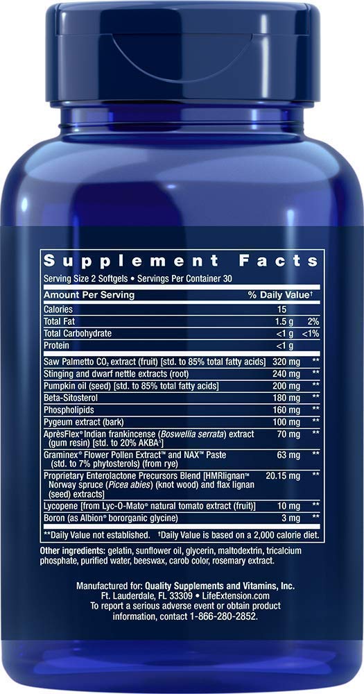 Two Life Extension Ultra Prostate Softgels bottles with packaging (pack of 2)