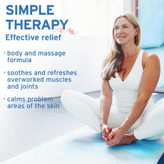 Applying Life-flo magnesium gel to tired muscles