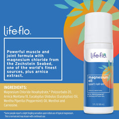 Person applying Life-Flo Magnesium Oil Sport Roll-On on leg