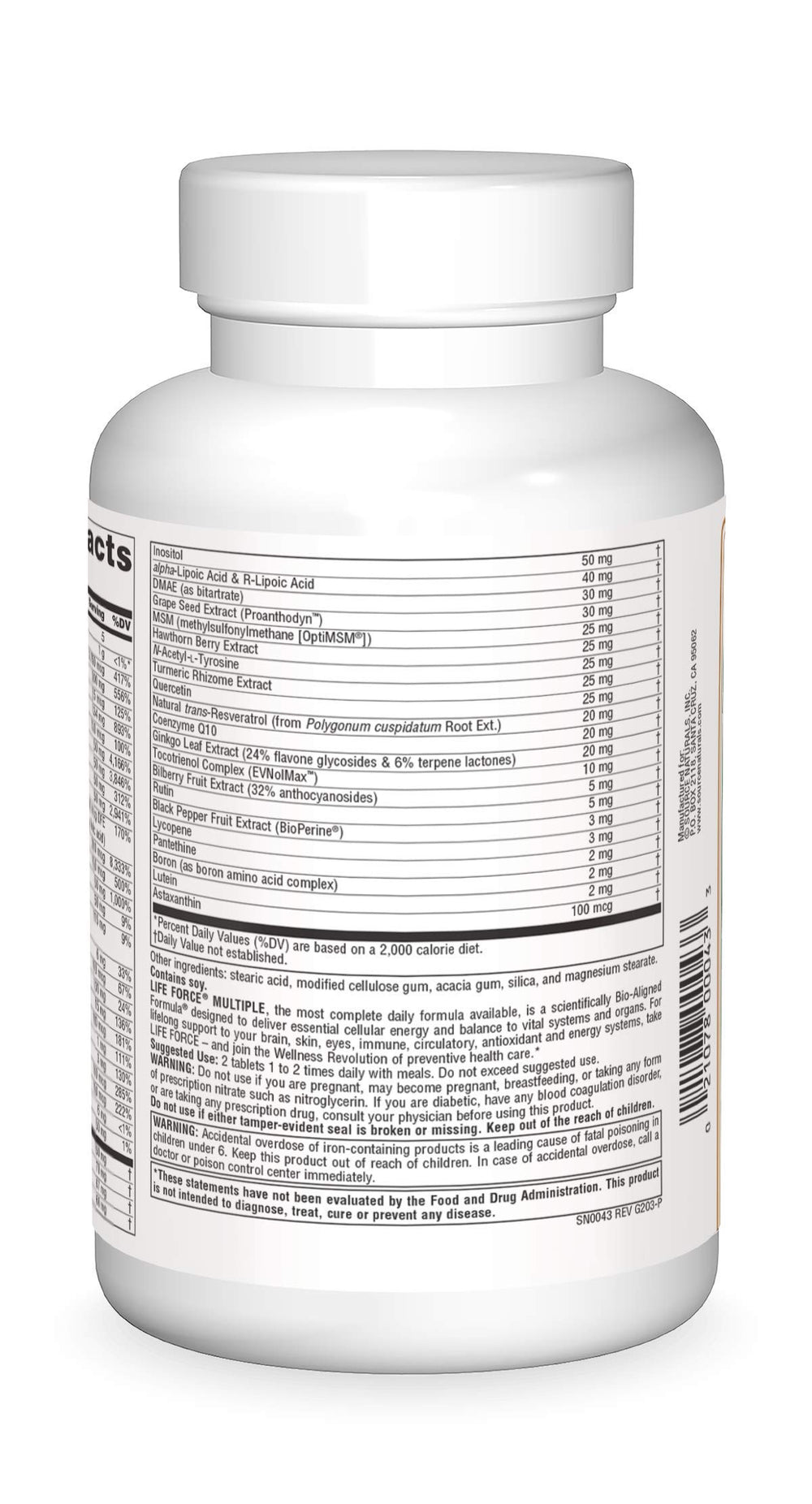Life Force energy support highlighting mitochondrial cofactors