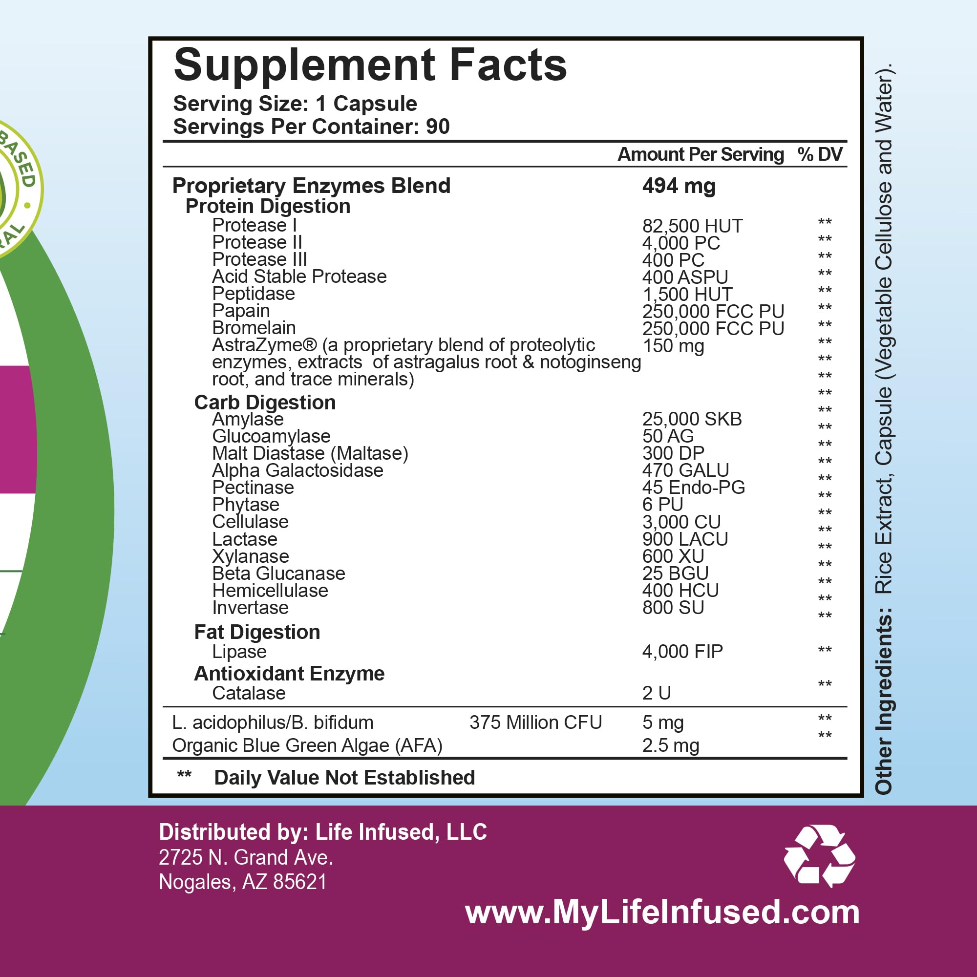 90-serving Life Infused container