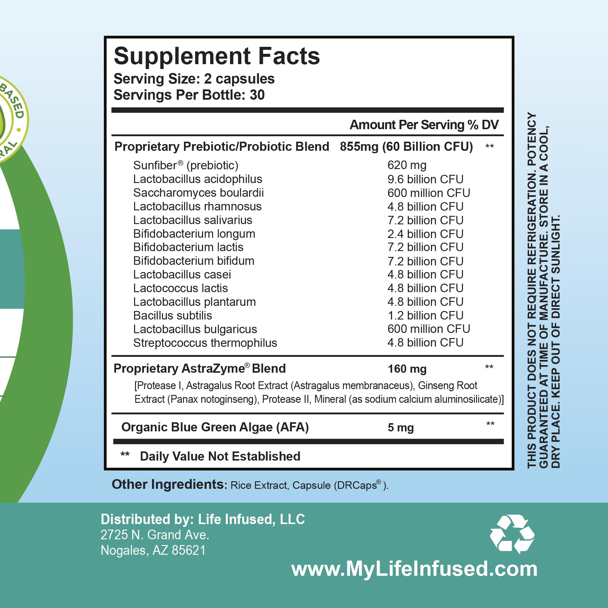 Digestive health and immune support with Life Infused Flora Probiotics