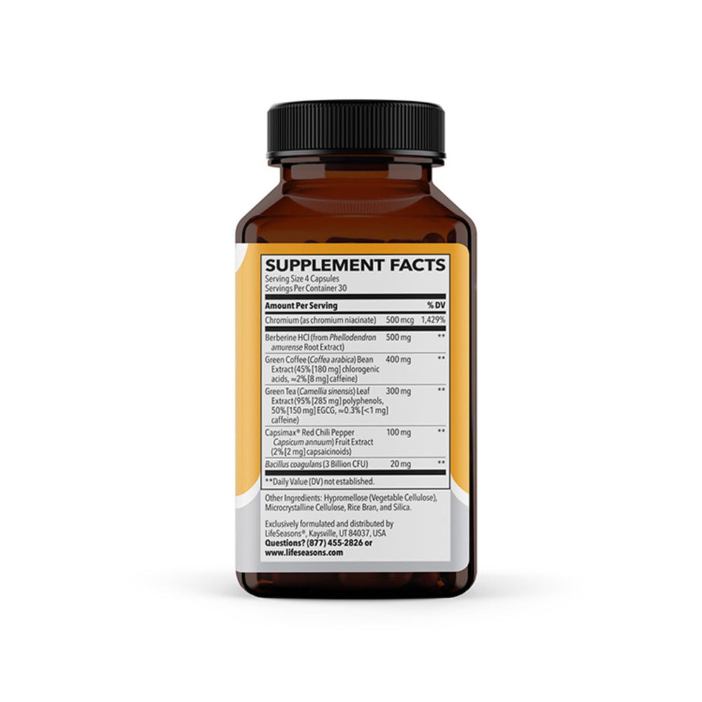 Close-up of Berberine, Chromium, EGCG and related ingredients