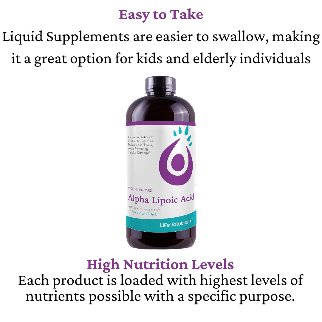 Ingredients panel for Life Solutions Liquid Alpha Lipoic Acid