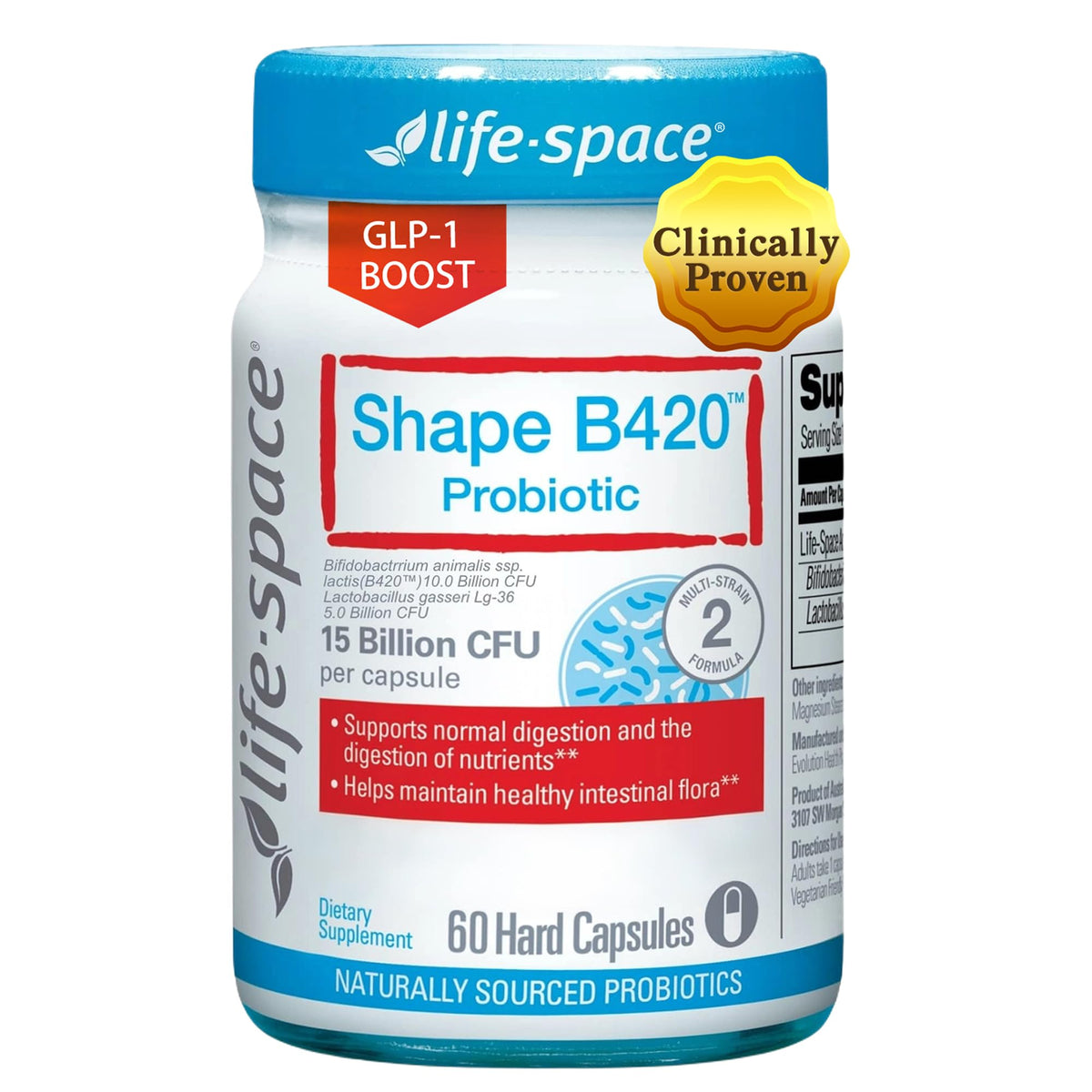Life-Space Shape B420 probiotic bottle front