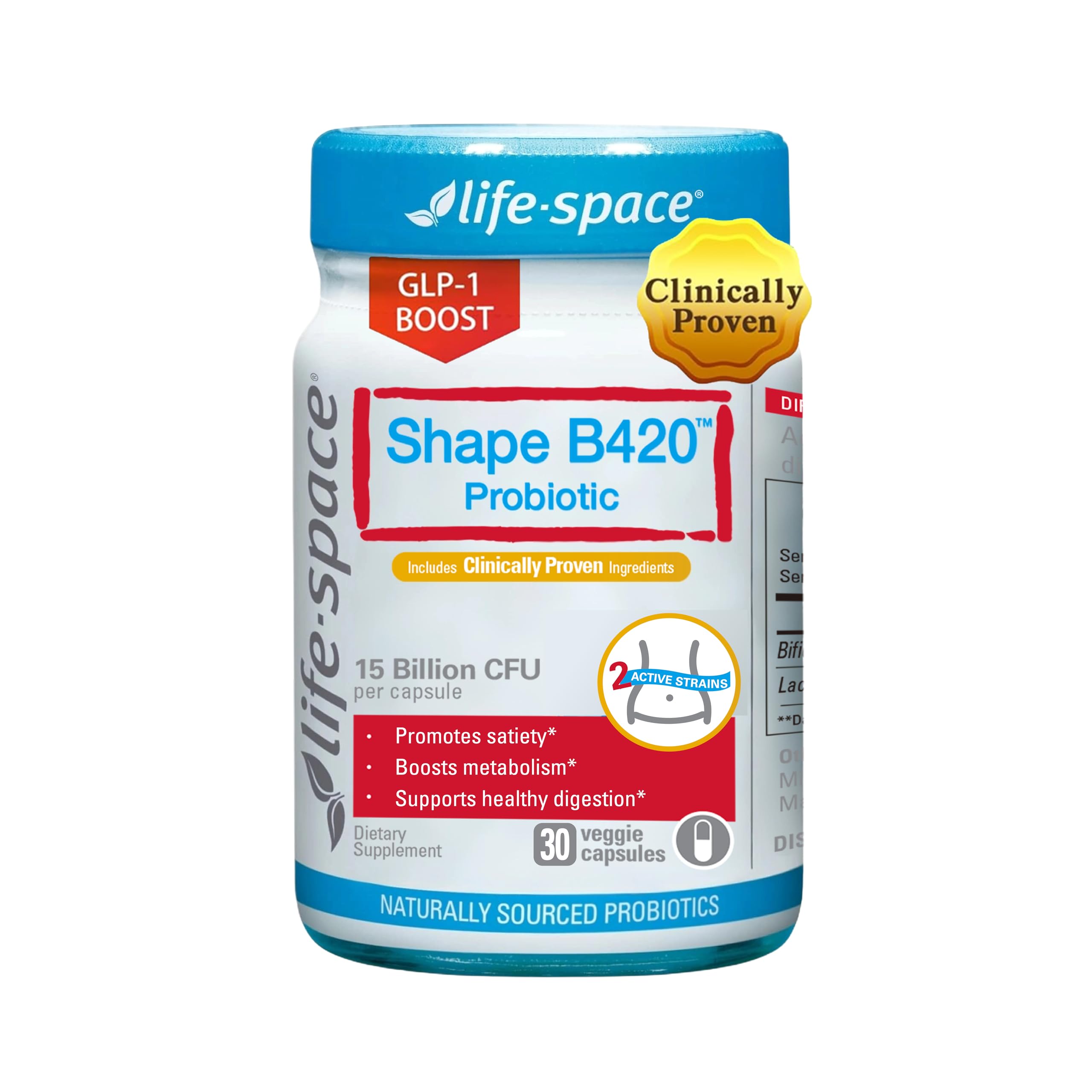 Life-Space Shape B420 Probiotics bottle on white background