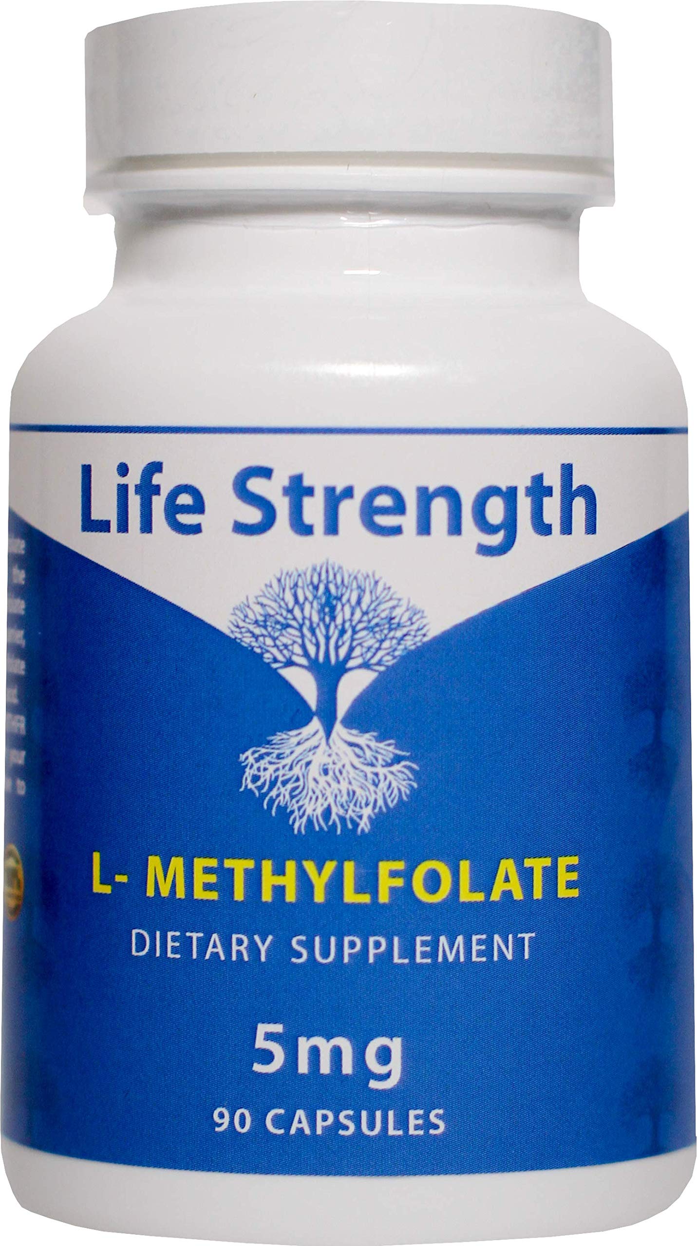 LifeStrength L-Methylfolate 5 mg bottle and capsules