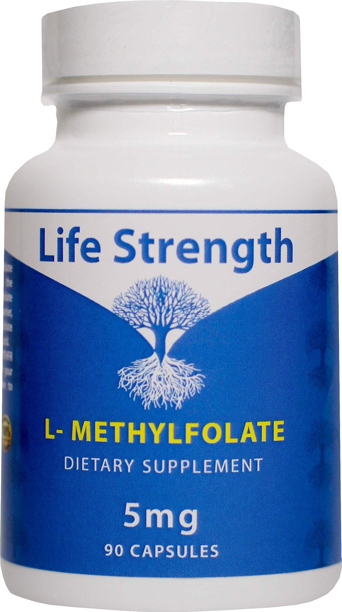 LifeStrength L-Methylfolate 5 mg bottle and capsules