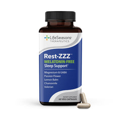 LifeSeasons Rest-ZZZ Melatonin-Free sleep support bottle